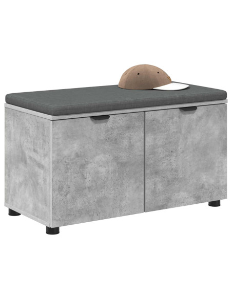 Panca per ingresso con cuscino Grigio cemento 80 x 46 x 46 cm