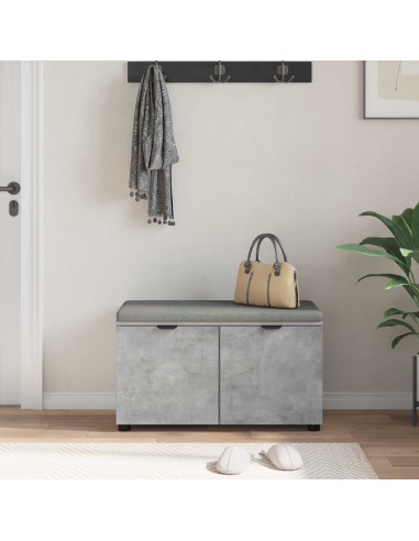 Panca per ingresso con cuscino Grigio cemento 80 x 46 x 46 cm
