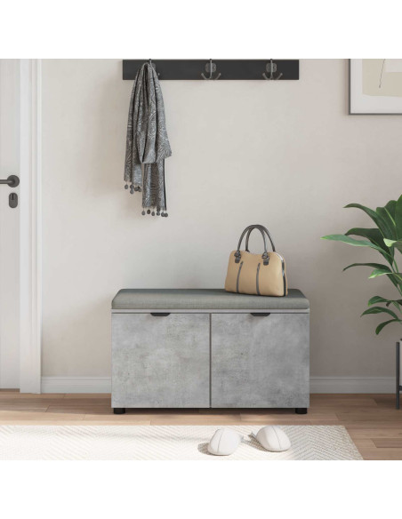 Panca per ingresso con cuscino Grigio cemento 80 x 46 x 46 cm