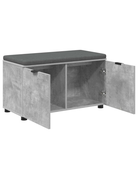 Panca per ingresso con cuscino Grigio cemento 80 x 46 x 46 cm