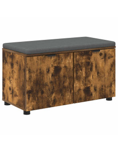 Panca per ingresso con cuscino Rovere fumé 80 x 46 x 46 cm 2