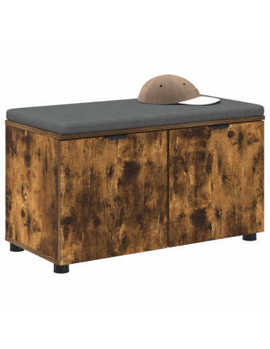 Panca per ingresso con cuscino Rovere fumé 80 x 46 x 46 cm
