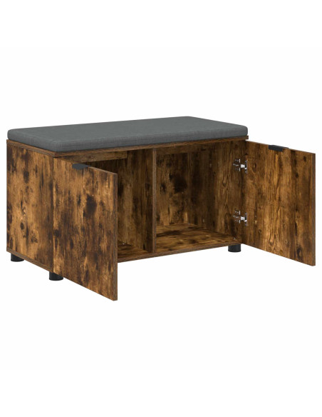 Panca per ingresso con cuscino Rovere fumé 80 x 46 x 46 cm