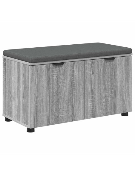 Panca per ingresso con cuscino Grigio Sonoma 80 x 46 x 46 cm