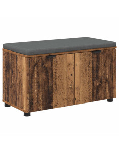 Panca per ingresso con cuscino Legno vecchio 80 x 46 x 46 cm 2