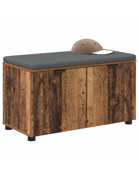 Panca per ingresso con cuscino Legno vecchio 80 x 46 x 46 cm