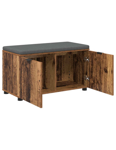 Panca per ingresso con cuscino Legno vecchio 80 x 46 x 46 cm