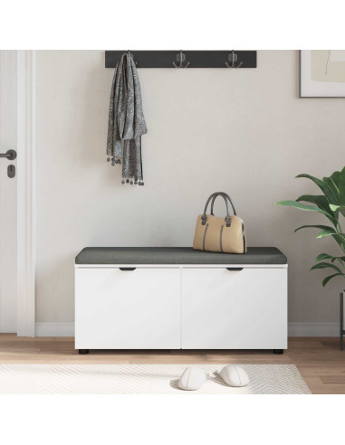 Panca per ingresso con cuscino Bianco 100 x 38 x 46 cm