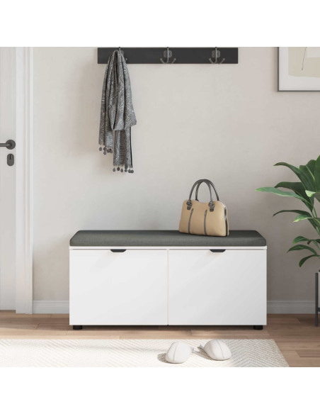 Panca per ingresso con cuscino Bianco 100 x 38 x 46 cm