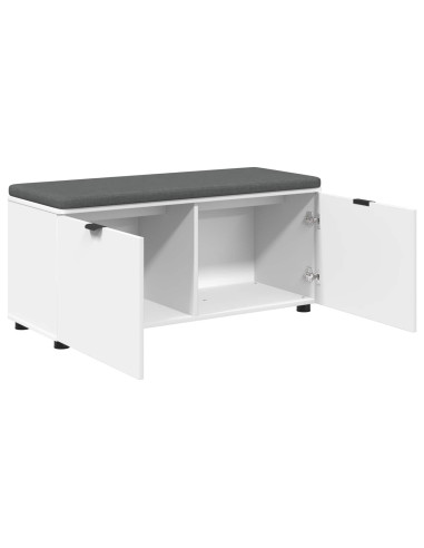 Panca per ingresso con cuscino Bianco 100 x 38 x 46 cm