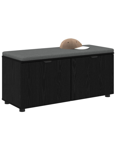 Panca per ingresso con cuscino Rovere Nero 100 x 38 x 46 cm