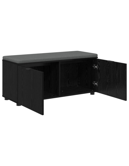 Panca per ingresso con cuscino Rovere Nero 100 x 38 x 46 cm