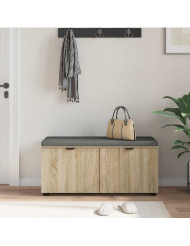 Panca per ingresso con cuscino Rovere Sonoma 100 x 38 x 46 cm