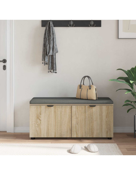 Panca per ingresso con cuscino Rovere Sonoma 100 x 38 x 46 cm