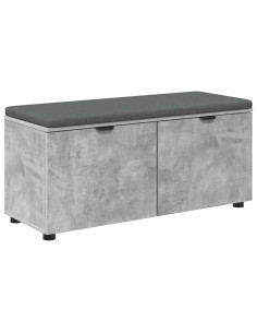 Panca per ingresso con cuscino Grigio cemento 100 x 38 x 46 cm 2