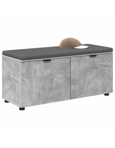 Panca per ingresso con cuscino Grigio cemento 100 x 38 x 46 cm