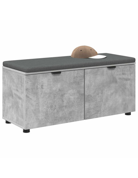 Panca per ingresso con cuscino Grigio cemento 100 x 38 x 46 cm