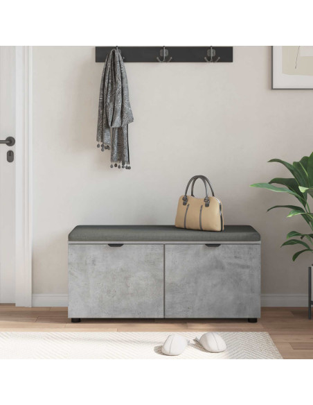 Panca per ingresso con cuscino Grigio cemento 100 x 38 x 46 cm
