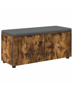 Panca per ingresso con cuscino Rovere fumé 100 x 38 x 46 cm 2