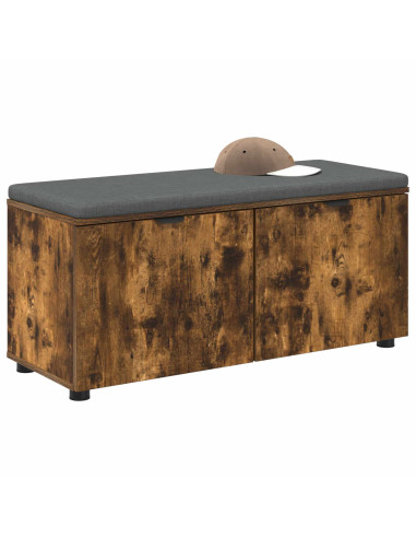 Panca per ingresso con cuscino Rovere fumé 100 x 38 x 46 cm