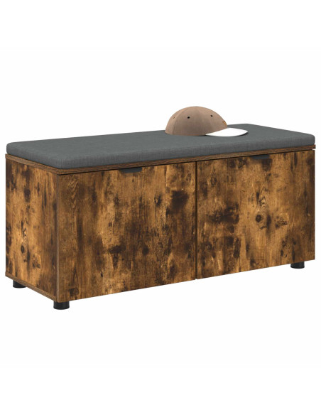 Panca per ingresso con cuscino Rovere fumé 100 x 38 x 46 cm