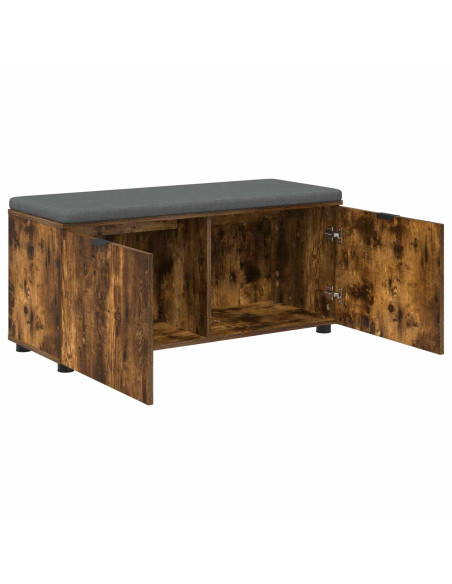 Panca per ingresso con cuscino Rovere fumé 100 x 38 x 46 cm