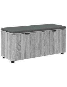 Panca per ingresso con cuscino Grigio Sonoma 100 x 38 x 46 cm 2