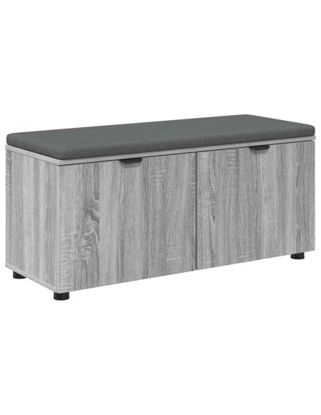 Panca per ingresso con cuscino Grigio Sonoma 100 x 38 x 46 cm