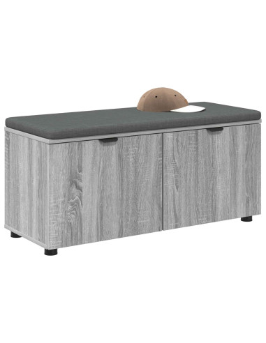 Panca per ingresso con cuscino Grigio Sonoma 100 x 38 x 46 cm