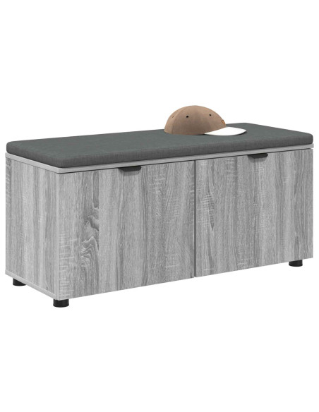 Panca per ingresso con cuscino Grigio Sonoma 100 x 38 x 46 cm