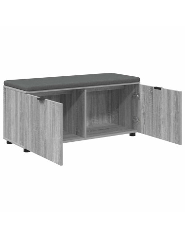 Panca per ingresso con cuscino Grigio Sonoma 100 x 38 x 46 cm