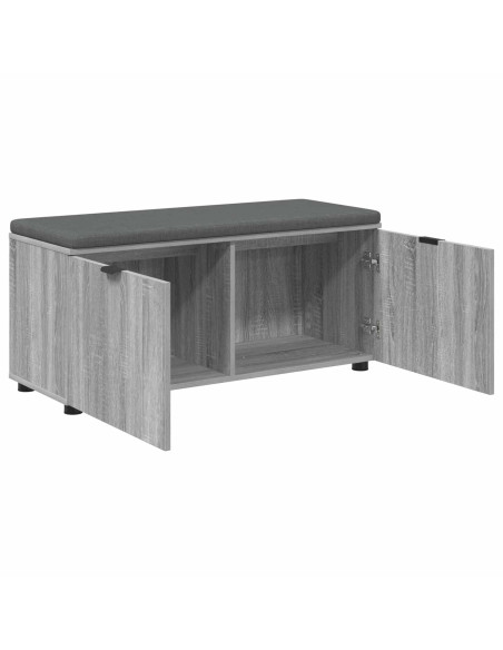 Panca per ingresso con cuscino Grigio Sonoma 100 x 38 x 46 cm