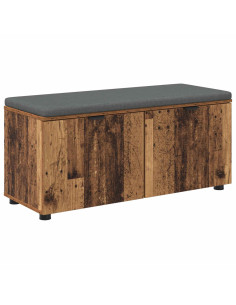 Panca per ingresso con cuscino Legno vecchio 100 x 38 x 46 cm 2