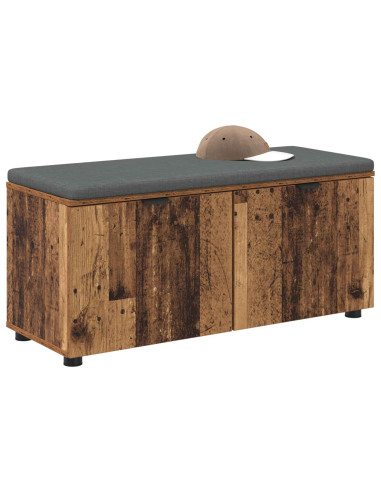 Panca per ingresso con cuscino Legno vecchio 100 x 38 x 46 cm