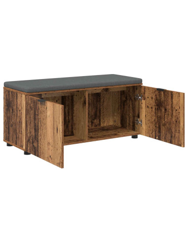 Panca per ingresso con cuscino Legno vecchio 100 x 38 x 46 cm