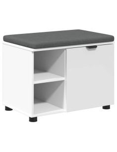 Panca per ingresso con cuscino Bianco 60 x 38 x 46 cm 2