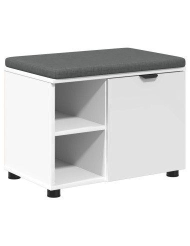 Panca per ingresso con cuscino Bianco 60 x 38 x 46 cm