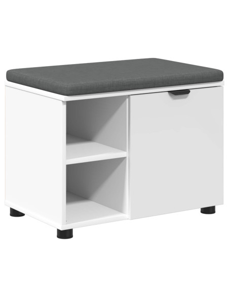 Panca per ingresso con cuscino Bianco 60 x 38 x 46 cm