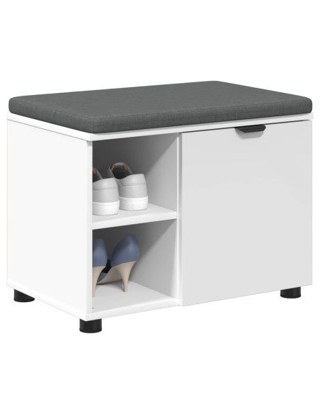 Panca per ingresso con cuscino Bianco 60 x 38 x 46 cm