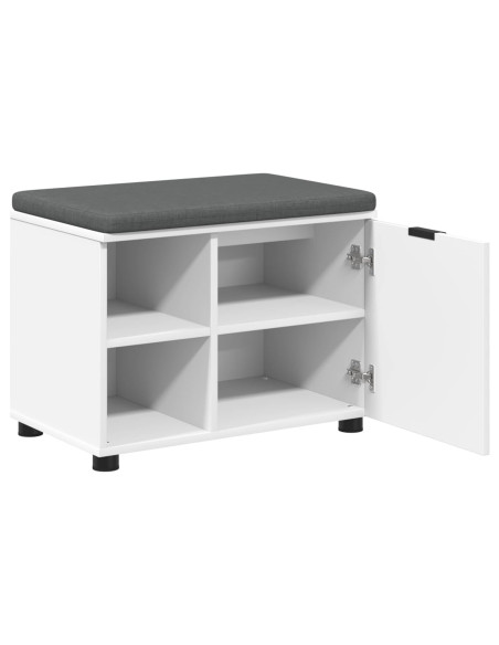 Panca per ingresso con cuscino Bianco 60 x 38 x 46 cm