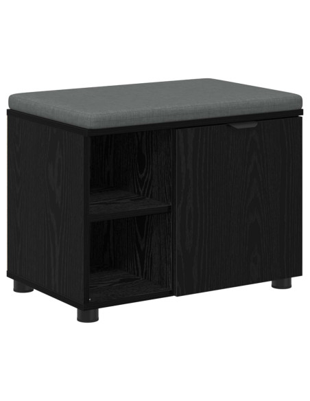 Panca per ingresso con cuscino Rovere Nero 60 x 38 x 46 cm