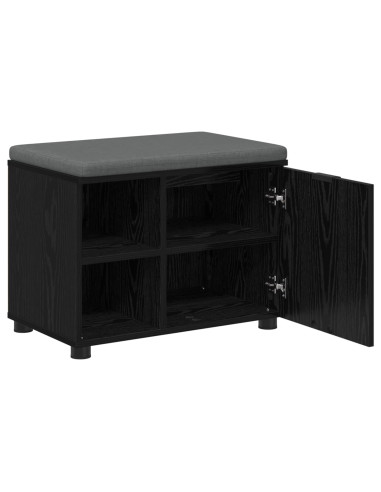 Panca per ingresso con cuscino Rovere Nero 60 x 38 x 46 cm