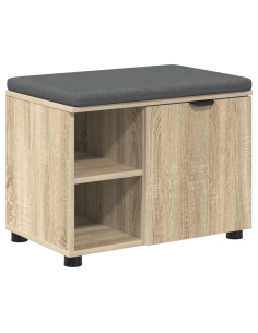 Panca per ingresso con cuscino Rovere Sonoma 60 x 38 x 46 cm 2