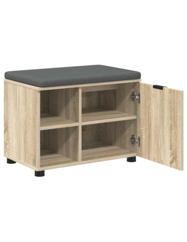 Panca per ingresso con cuscino Rovere Sonoma 60 x 38 x 46 cm