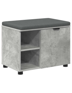 Panca per ingresso con cuscino Grigio cemento 60 x 38 x 46 cm 2