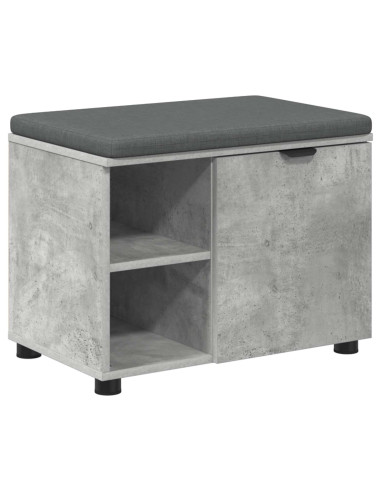Panca per ingresso con cuscino Grigio cemento 60 x 38 x 46 cm