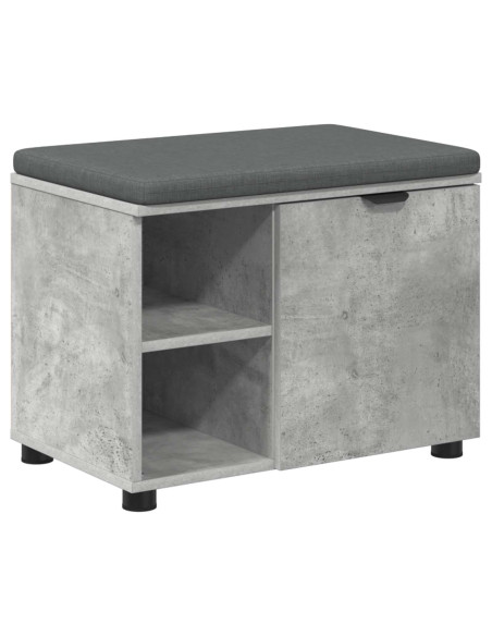 Panca per ingresso con cuscino Grigio cemento 60 x 38 x 46 cm
