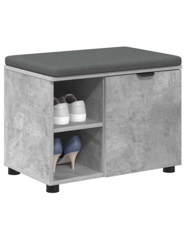 Panca per ingresso con cuscino Grigio cemento 60 x 38 x 46 cm
