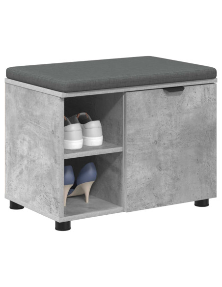 Panca per ingresso con cuscino Grigio cemento 60 x 38 x 46 cm