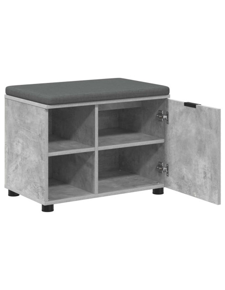 Panca per ingresso con cuscino Grigio cemento 60 x 38 x 46 cm